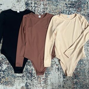 Shein Bodysuit Tops - Cream, Brown, and Black
